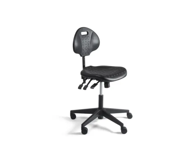 Werkplaatsstoel,standaardzitting zwart,PU,zitting H 440-600mm