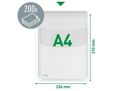 Showtas Leitz 4757 A4 11-gaats PVC 0.17mm glad met klep