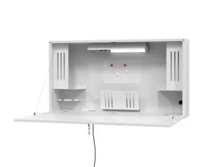 wandbureau,in-/uitklapbaar,HxBxD 650x1200x260mm,blad wit,romp wit - 6