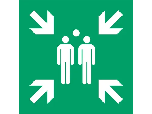 Pictogram bordje Djois Verzamelplaats 300x300mm groen