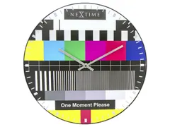 Wandklok Nextime Dia. 35cm Bol Glas Multi-color 'testpage Dome'