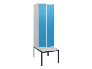 locker met bank,HxBxD 1950x600x815mm,2vak,vak B 300mm,cil.-slot - 1