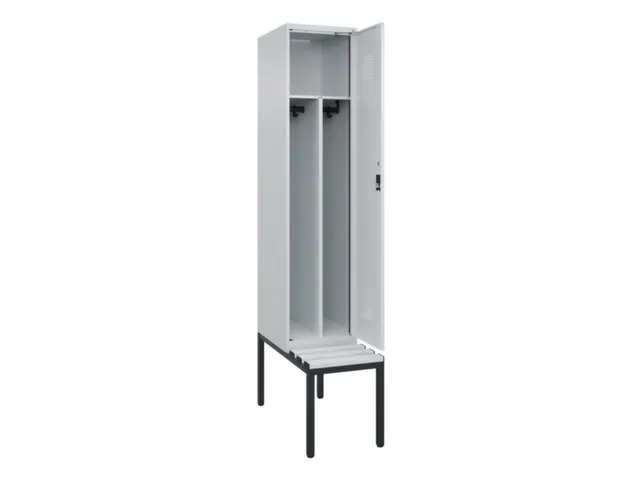 locker met bank,voor scheiding van kleding,HxBxD 2120x400x815mm,1vak