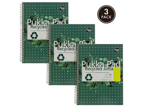 Collegeblok Pukka Pad Jotta Recycled A4 lijn 4-gaats 110pag 80gr groen