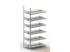 Schroefstelling Aanbouwveld Ral7035 1850x1002x604mm 6legborden 80kg