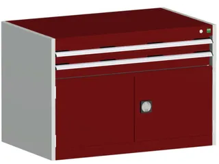 ladekast HxBxD 700x1050x650mm 2laden RAL7035 front RAL3004 - 1
