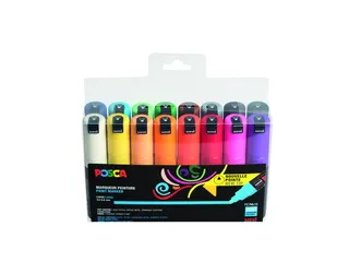 Verfstift Posca PC7M Brede punt 4,5-5,5mm 16 stuks assorti - 2