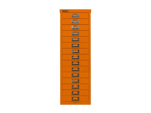 kantoor-ladekast HxBxD 860x279x380mm 15 laden romp oranje staal
