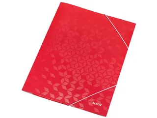 Elastomap Leitz WOW A4 3 kleppen rood - 1
