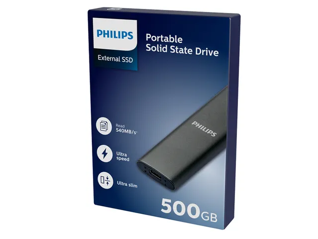Philips External SSD 500 GB Ultra Speed Space Grey
