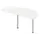 aanbouwtafel,i.h.v.,HxBxD 720-840x1600x800mm,halfrond,Bl-wit