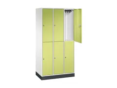 Dubbeldekse garderobekast,HxBxD 1950x920x500mm,3x2vak.,vak B 260mm