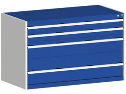 ladekast HxBxD 800x1300x650mm 4laden romp RAL7035 front RAL5010