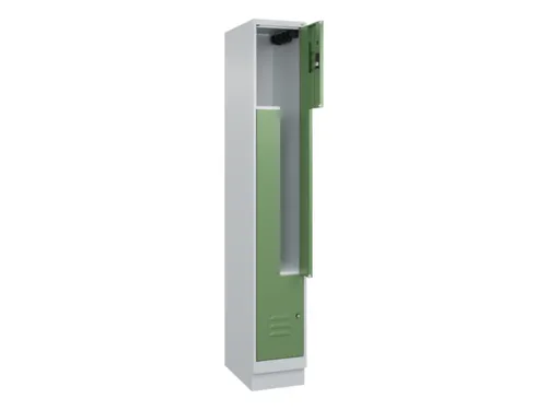 Z-garderobekast,HxBxD 1950x300x500mm,vak B 150/300mm,cil.-slot,sokkel
