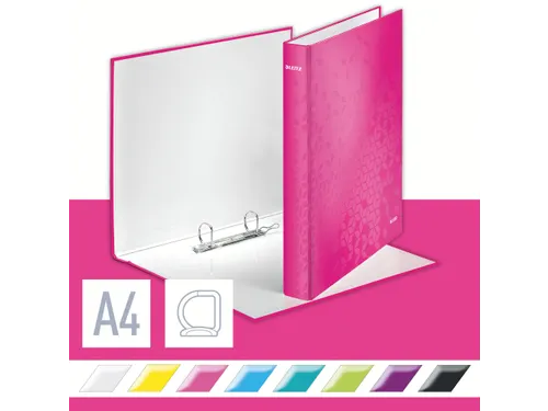 Ringband Leitz Wow 4241 2 rings D-mech 25mm A4 Roze