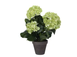 Kunstplant Mica Hortensia in pot groen 35x40cm - 1