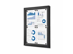 Vergrendelbaar Mededelingenbord Indoor/ Outdoor 4xA4 Zwart