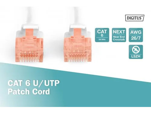 CAT 6 U-UTP patchkabel koper LSZH AWG 26/7 0,50m Wit