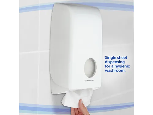 Toiletpapierdispenser Kimberly Clark Aquarius gevouwen wit 6946