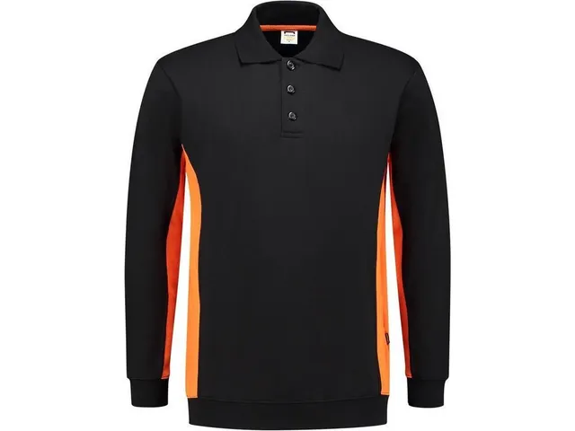 Sweat-shirt type polo Tricorp 302003 Bicolor, noir/orange, taille S, l