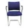Bezoekersstoel Armleuningen Blauw Stof Zitting 450x480mm Sledeframe