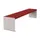 zitbank,B 1800mm,3latten,hout-zitting Mahonie,zitting H 450mm