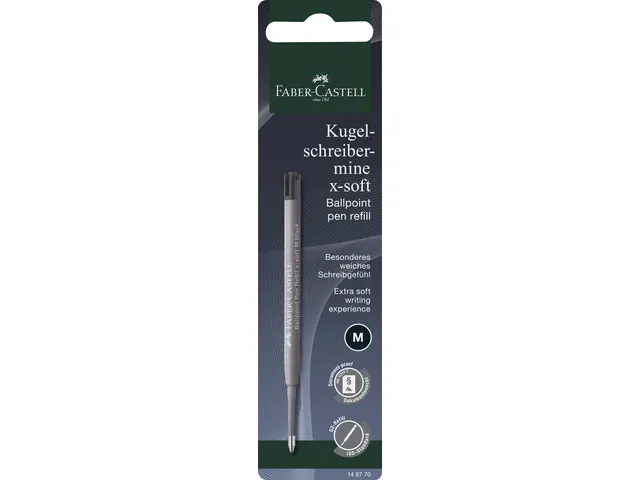 Balpenvulling Faber-Castell M zwart X-soft op blister