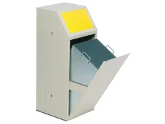 Afvalverzamelaar 69 Liter Recyclebaar materiaal Klep Voorzijde Geel