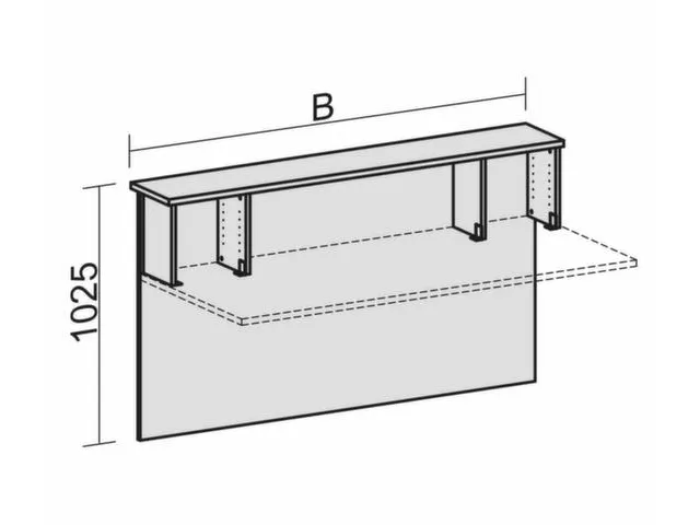 Balievoorbouw hxB 1025x1800mm Met Vakzijwanden Wit