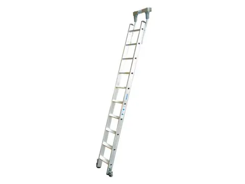 verrijdbare stellingladder,balk L 2,7m,v. H tot 2,83m,10,treden