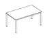 Table de conférence 740x1400x700mm CC-noir 4 Pieds acier chromé