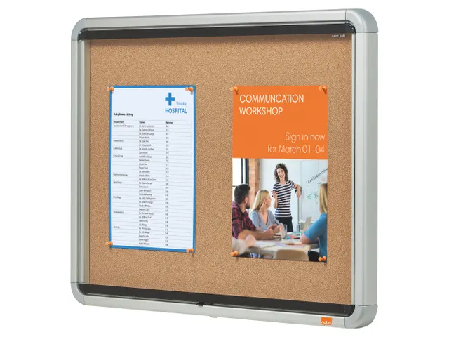 binnenvitrine met draaideur, kurk, ft 4xA4