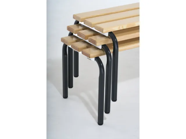 banc,HxLxP 450x2000x450mm,bois,structure acier RAL7035