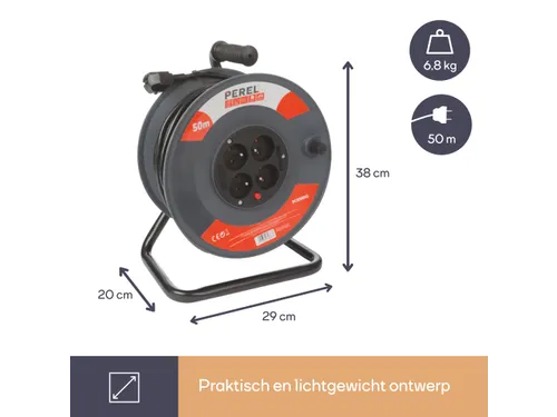 Kabelhaspel 50 M - 3g1.5 - 4 Stopcontacten Penaarde