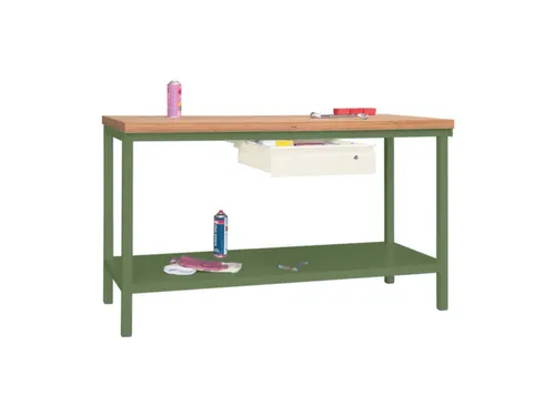 Werkbank 900x1500x700mm 1lade Frame/behuizing Ral6011 Front Ral9010