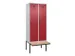 locker met bank,voor scheiding van kleding,HxBxD 2120x800x815mm,2vak