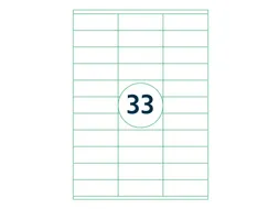 Etiketten Zelfklevend Wit 33 op A4 70x26mm 1000 Vel