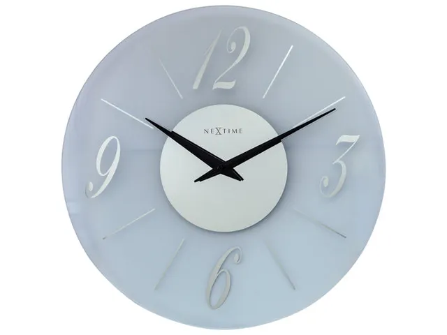 Wandklok Nextime dia 43cm glas Frosted/Mirror Dali Round