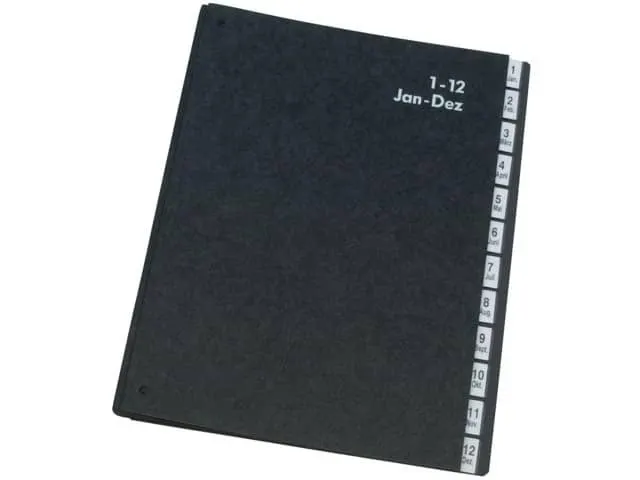 Q-connect Sorteermap A4 12 delen genummerd Zwart