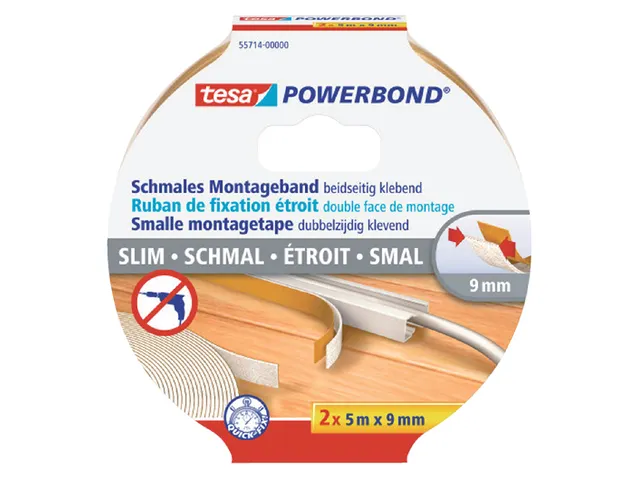 Plaktape Tesa Powerbond Slim Montage 9mmx5m 2z