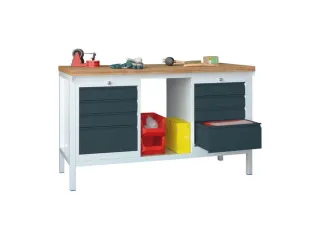 Werkbank 900x1500x700mm 8laden Frame/behuizing Ral7035 Front Ral7016 - 2