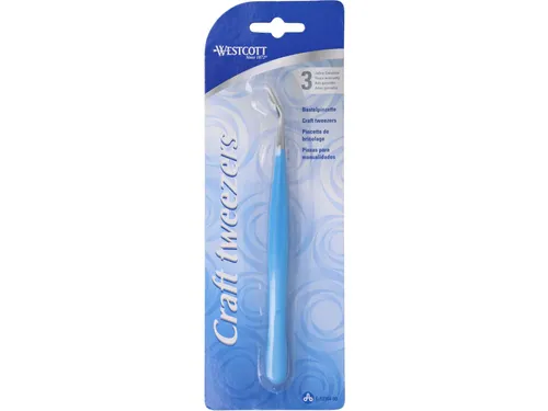Knutselpincet Westcott 15.5cm soft grip blauw