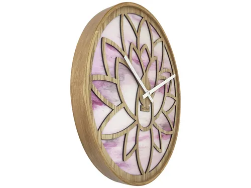 Wandklok Nextime dia 40cm Roze Hout Lotus