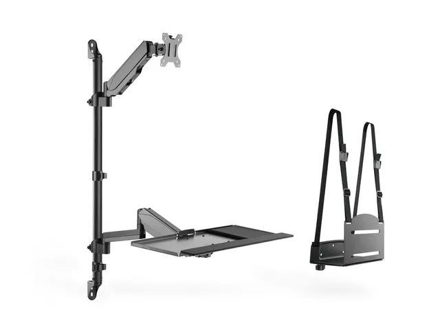 Zit Sta Werkplek Muurbevestiging Zwart