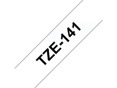 Labeltape Brother P-touch TZe-141 standaard 18mm zwart op transparant
