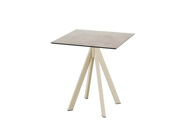 bistrotafel,HxBxD 730x700x700mm,rechthoekig,4voeten zandkleuren