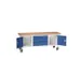 werkbank,HxBxD 830x2000x600mm,multiplexblad,uitrusting: 3laden,2kasten