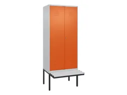 PBM-locker met bank,HxBxD 2120x800x815mm,2vak,vak B 400mm,cil.-slot