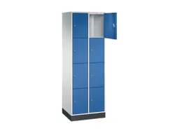 lockerkast,RAL 7035/RAL 5010,HxBxD 1950x620x500mm,2x4vakken,cil.-slot