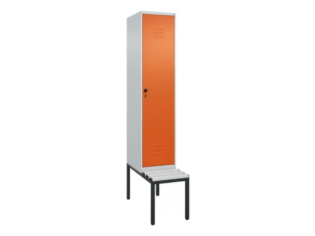 locker met bank,HxBxD 2120x400x815mm,1vak,vak B 400mm,draaigrendel